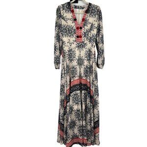 Sheryl Crow Be Myself Floral Long Sleeve Maxi Dress sz 4